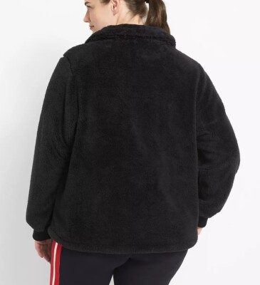 Lane Bryant LIVI Black 14/16 Half-zip Sherpa Jacket