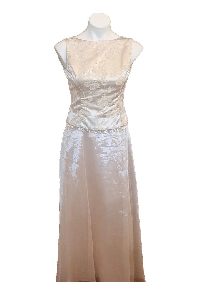 Vtg Scott McClintock 6 Event Formal Evening Wedding Bridal Dress Champagne Beige - Image 3 of 4