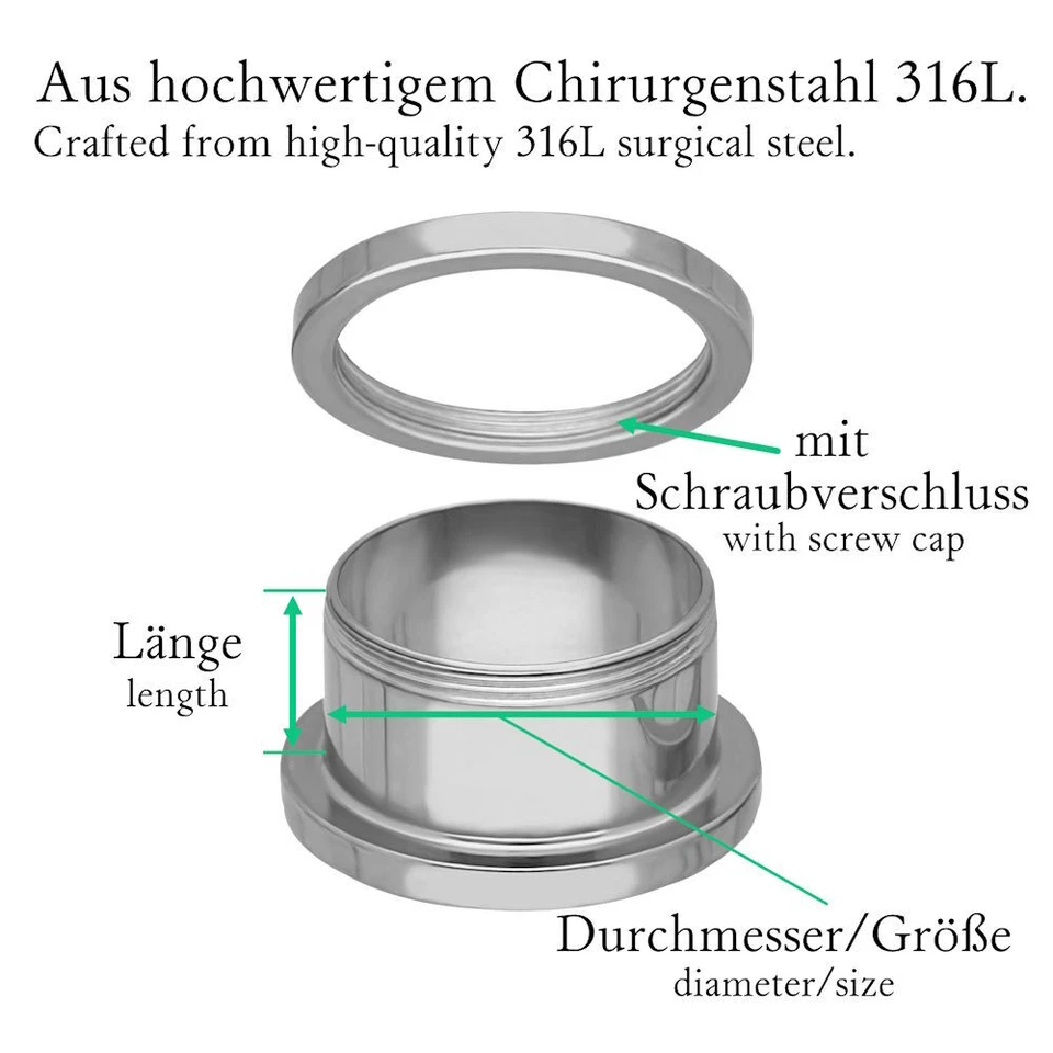 Treuheld® - Flesh Tunnel - Titan - Silber - Gewinde (2003) - Bild 2 von 4