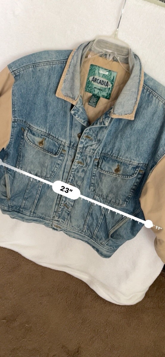 Vintage Bomber Varsity Denim Jacket Retro Sports Y2K 90's