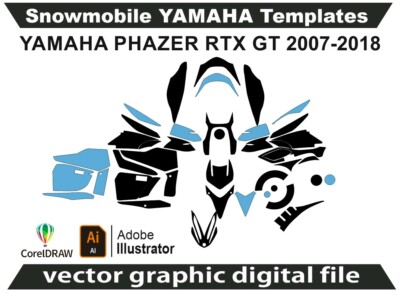 Snowmobile YAMAHA PHAZER RTX GT 2007-2018 Templates Vector AI EPS CDR S19