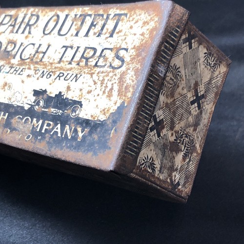 Vtg 1920s 30s Goodrich Tires Repair Outfit Advertising Tin Box Akron OH - Picture 16 of 16
