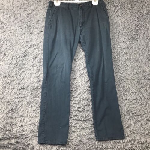 Bullhead Men's Chino Pants Dark Green Flat Front Pockets Skinny Denim Size 32x30 - Picture 1 of 11