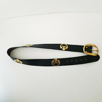 Sepcoeur Elegance Boutique Leather Belt Black w/ Gold-Tone  display picture 2