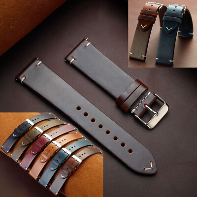 Retro Cow Genuine Leather Watch Strap 18mm 19 20 21 22 24mm Wrist Band Bracelet