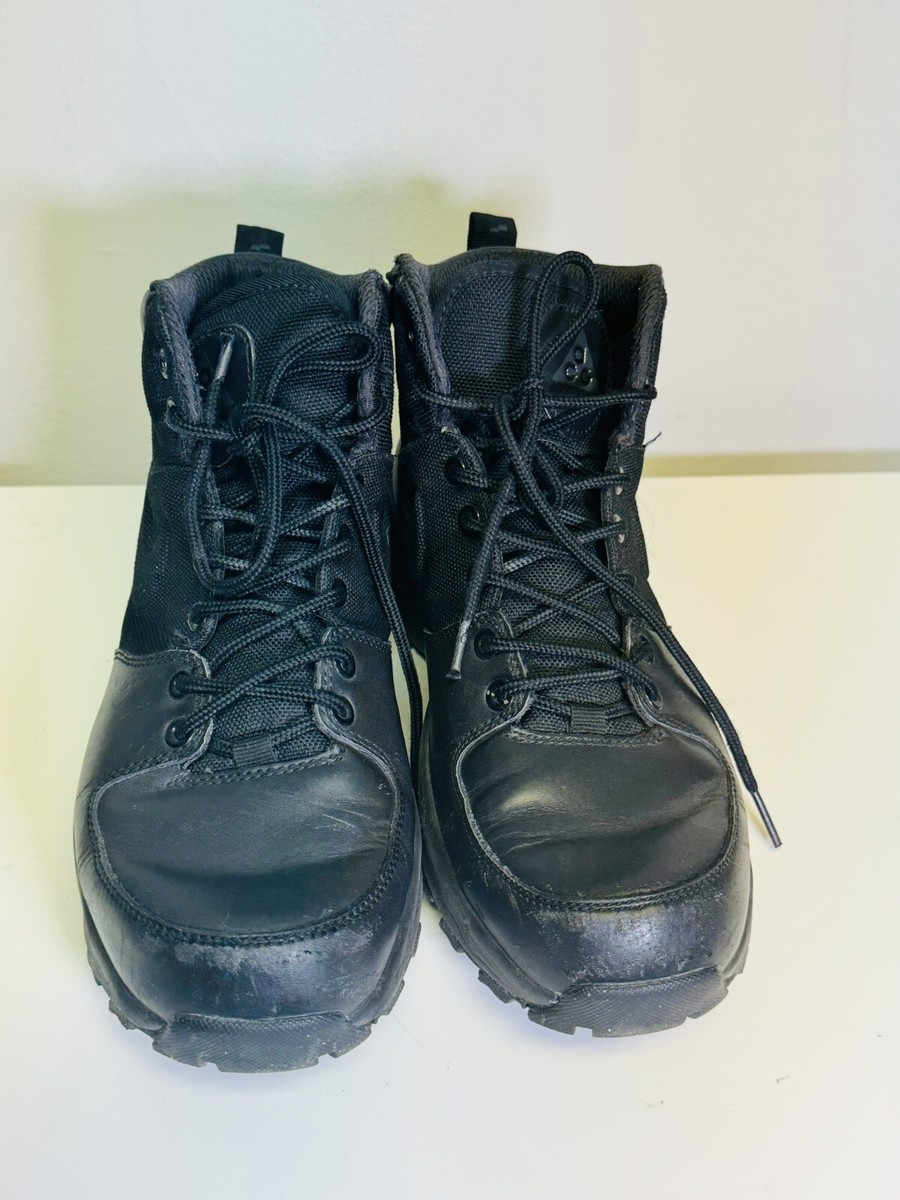 靴 me...me. MENS Nike MANOA Boots Black Black Metallic Pewter 456957 001