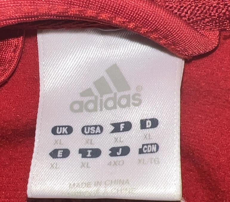 Chaqueta Adidas Nc State Wolfpack Hombre Entrenamiento en Pista Cremallera Completa Roja Talla XL Foto 3 de 4