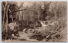 Waterfall At Silvermine Connecticut Forest Trees View RPPC Real Photo Postcard