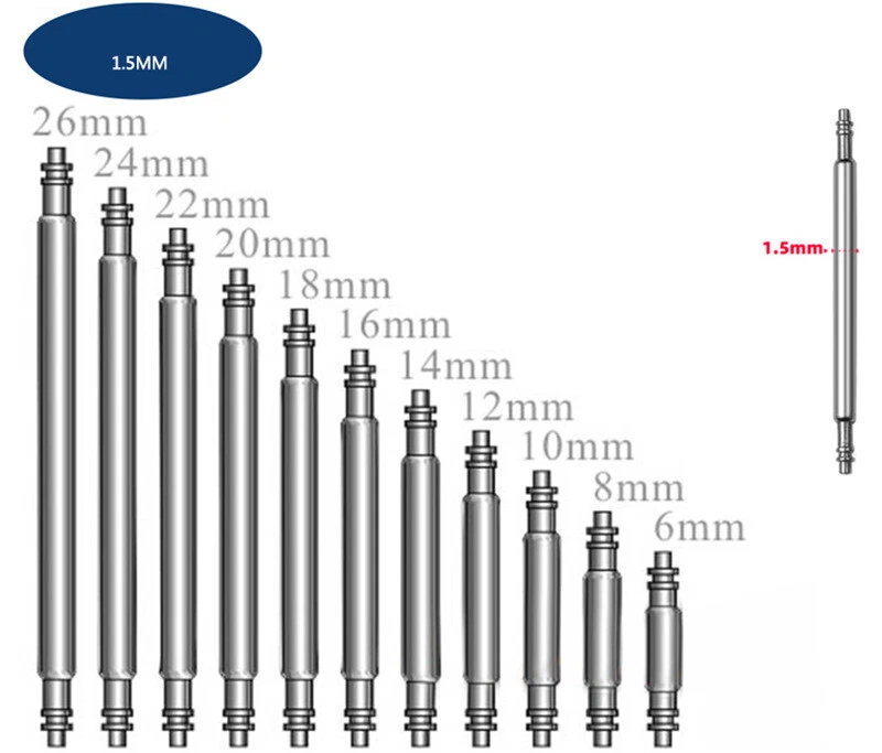 6mm 8mm-25mm In Acciaio Inossidabile Molla Barre Orologio - Foto 4