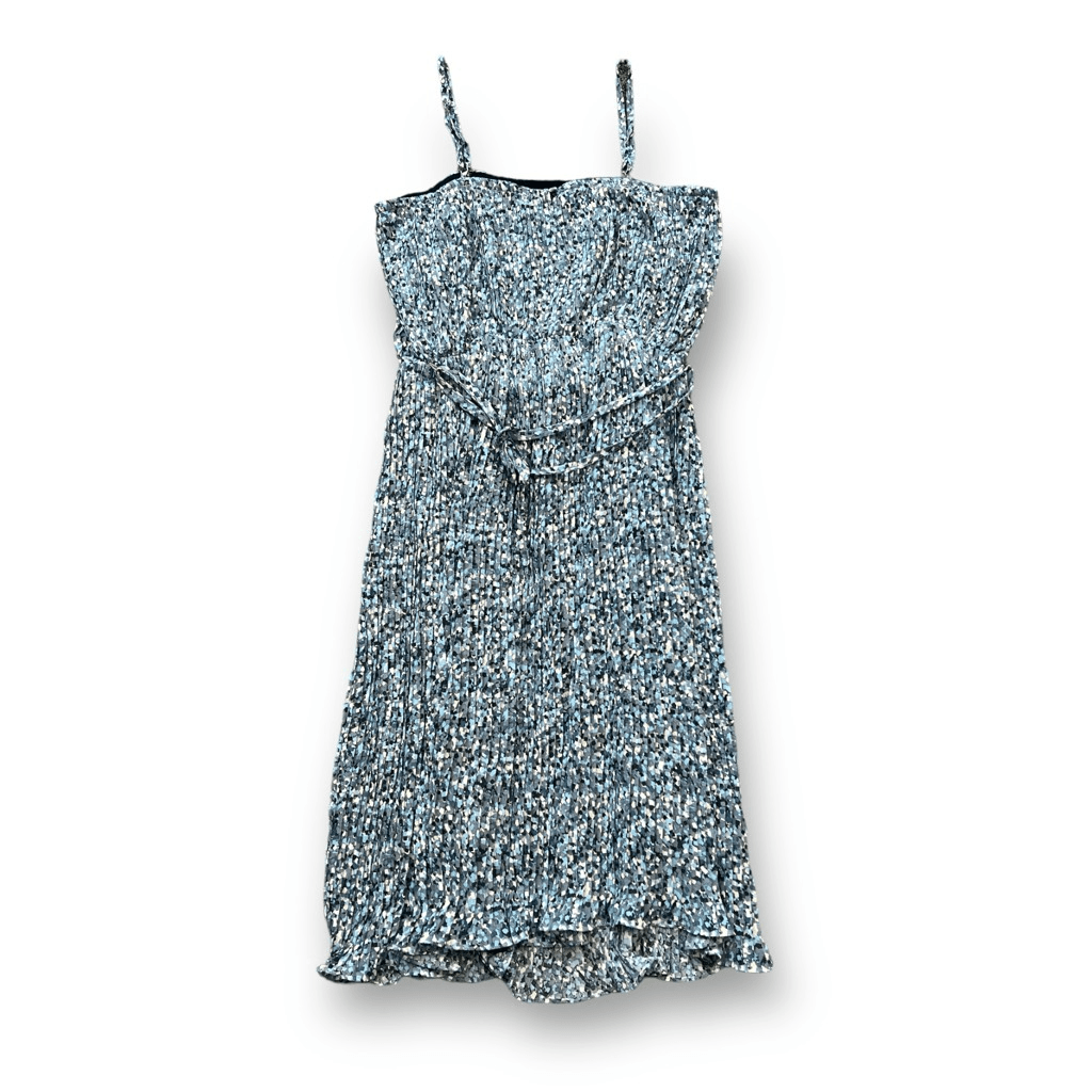 knee length dresses for ladies Pinch Short Sleeve Tie Belt Cotton Midi Dress in Ink main image 1