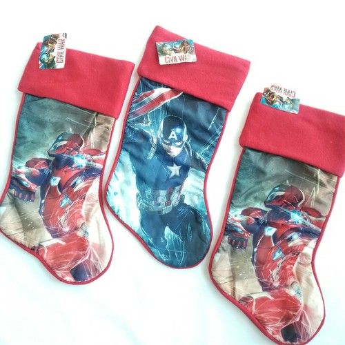 3 Pack Lot new XL 18" Captain America Marvel Christmas Holiday Stockings Set Red - Picture 5 of 6
