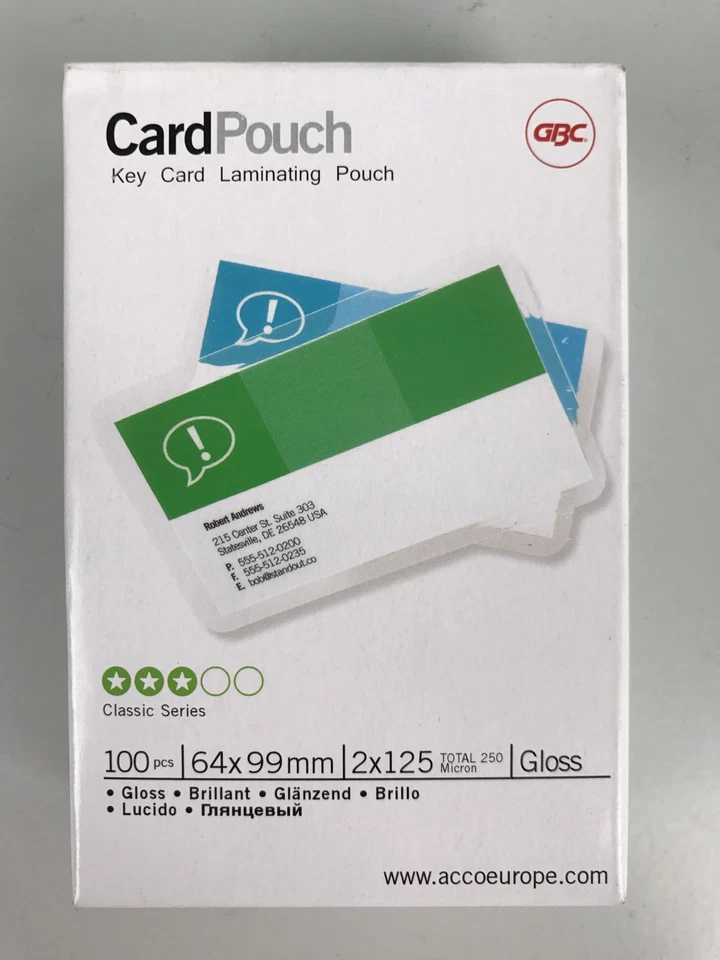 GBC Ibico 3747245 Laminierfolientaschen 64 x 99 mm Key-Card Kreditkarte K38-Card