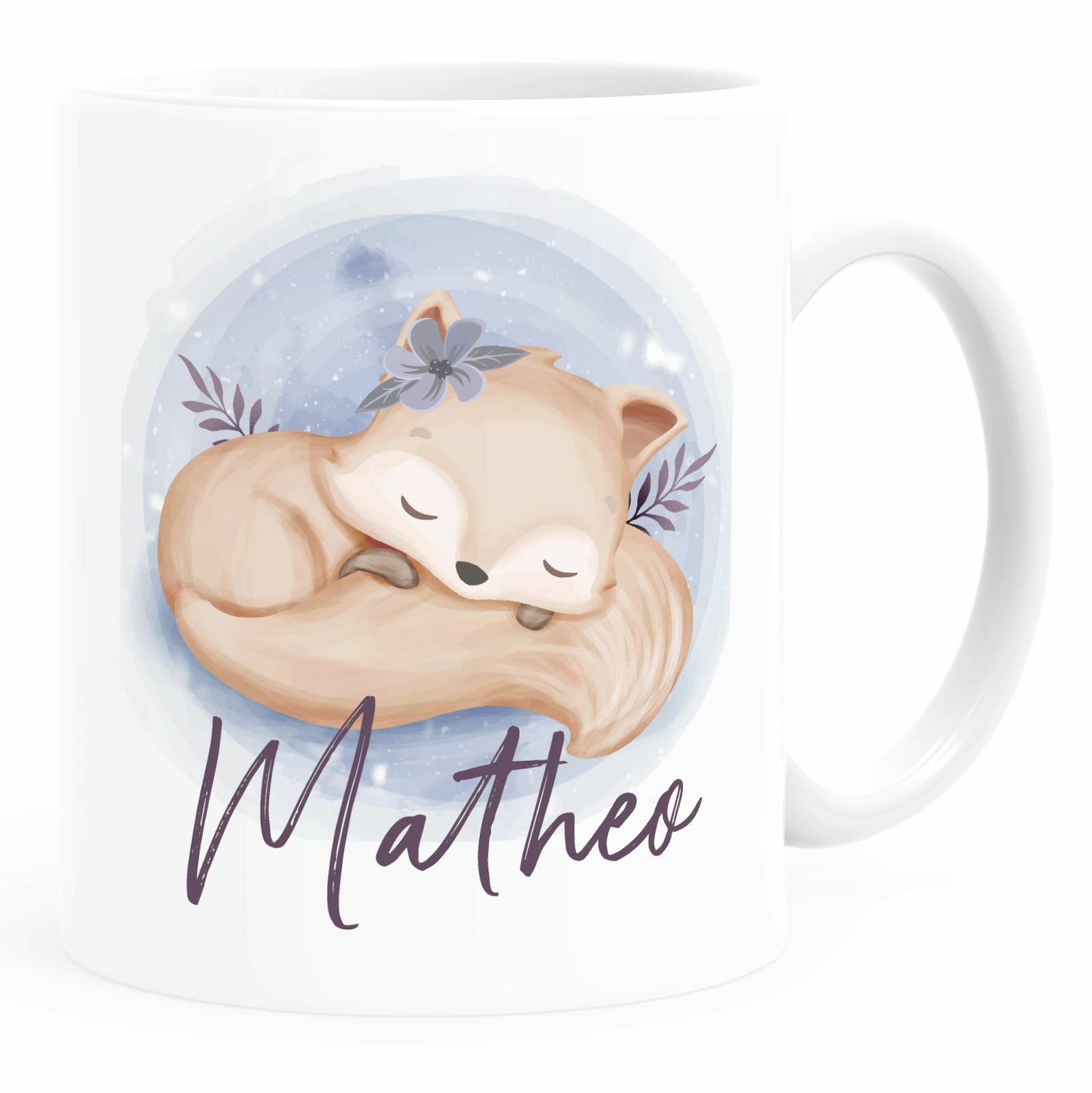Kinder-Tasse Kunststoff Fuchs Kinder Baby personalisierte Namenstasse Jungen 4590₽