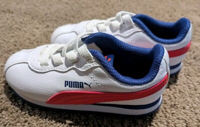 PUMA UNISEX PUMA TURIN II TODDLER RED/WHITE/BLUE SHOES SIZE 9C 366778-24