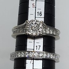 Bridal Set Diamond 10k White Gold 3/4 T.W.