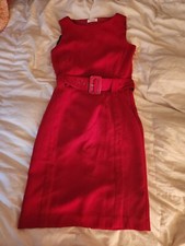 Tahari belted sheath dress red size 4 nwot
