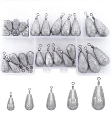 Fishing Weights Sinkers Kit Bass Casting Weights Drop Shot Weights with Swivel f
