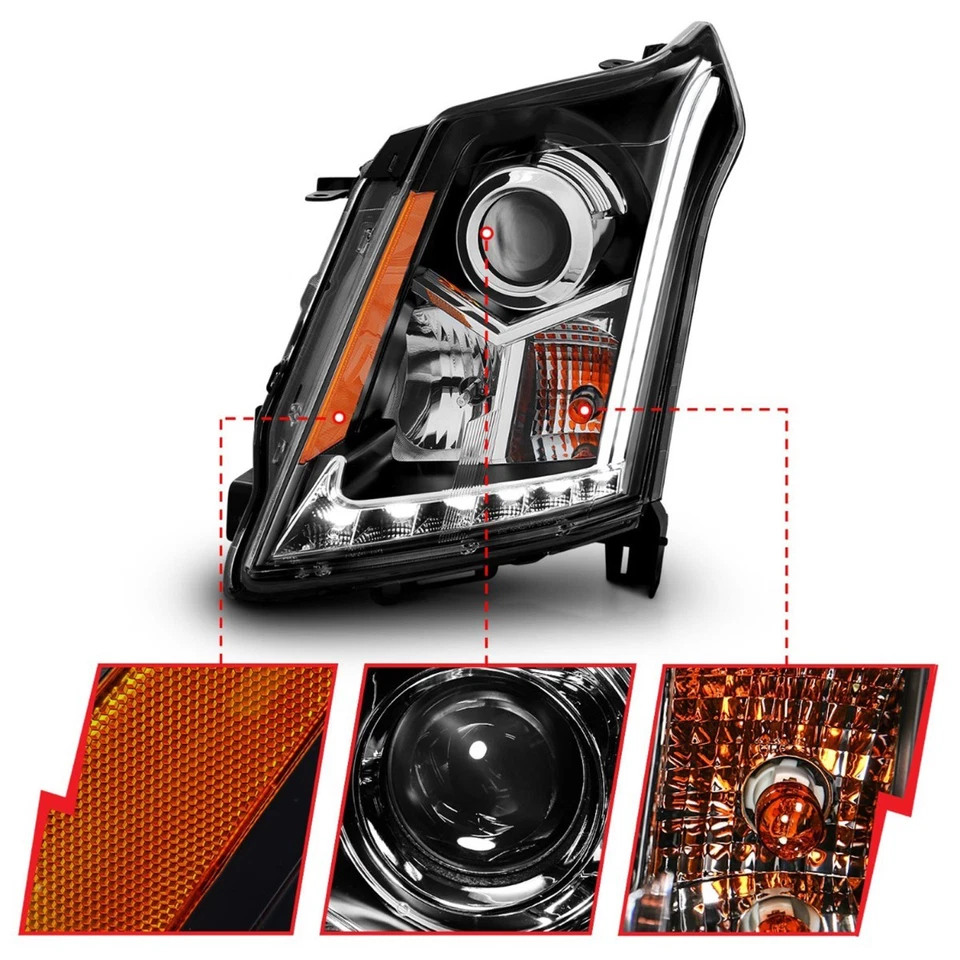 Anzo 111308 Headlight For Cadillac SRX 2010-2016 Left and Right Black Housing - Imagem 3 de 4