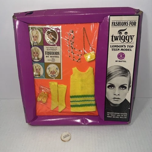 Fashion For TWIGGY #1725 By Mattel Dress Shoes Purse Londons Top Teen Model New