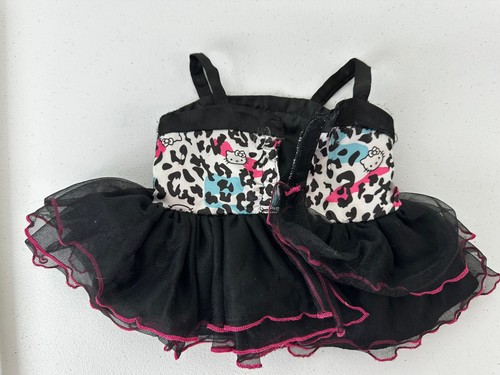 Build A Bear Hello Kitty Dress Leopard Print Black Tulle Skirt Pink Ribbon 2013 - Picture 2 of 4