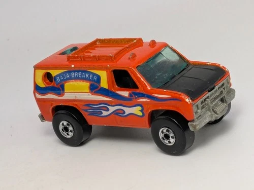 Vintage 1977 Hot Wheels Baja Breaker Van Orange Blackwall #2022 Diecast