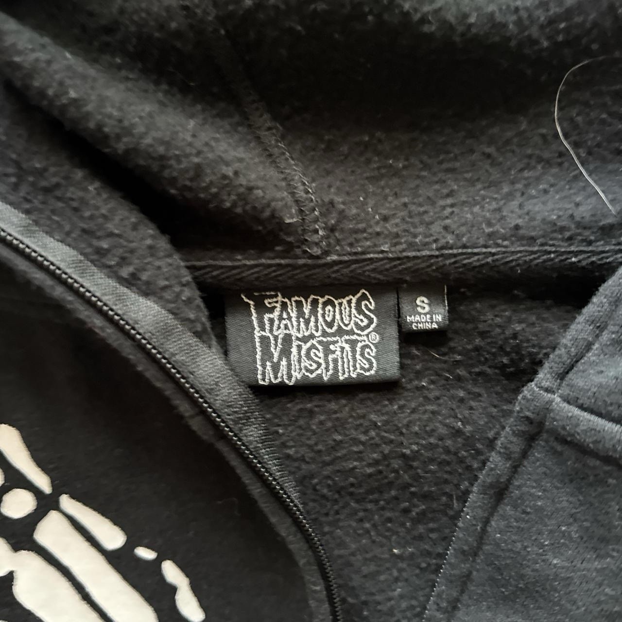 RARE ALMOST MISFITS black skeleton full zip up hoodie MEDIUM MENS image 3