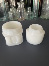 Vintage Old Ponds White Milk Glass Cosmetics Face Cold Vanishing Cream Jar Pots