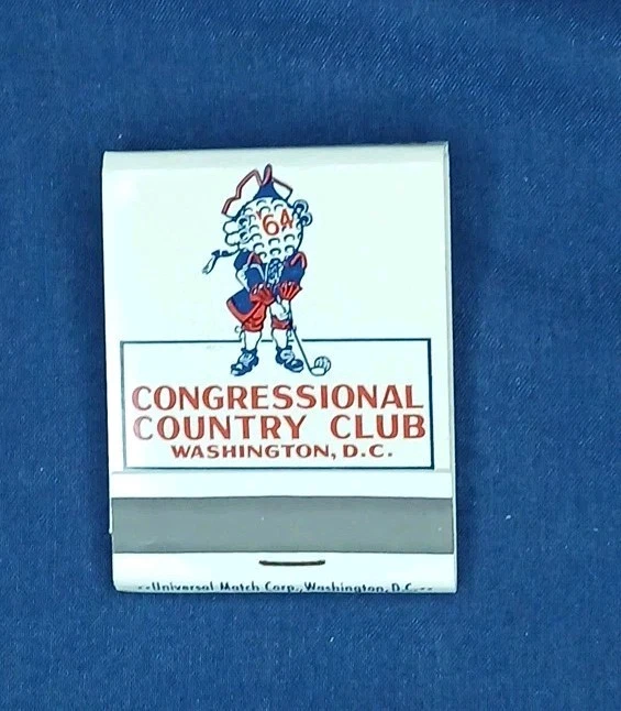  复古 USGA 64TH 开放冠军百事可乐火柴盒国会高尔夫俱乐部 DC  — 第 2/4 张图片