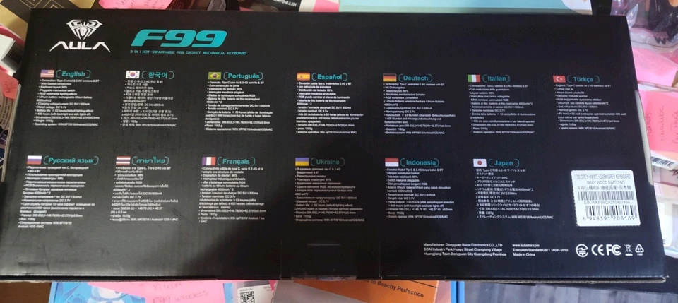 Беспроводная механическая клавиатура AULA F99 3 в 1 ПРОКЛАДКА RGB С ВОЗМОЖНОСТЬЮ ГОРЯЧЕЙ ЗАМЕНЫ. ЗАПЕЧАТАННЫЙ - Изображение 2 из 2