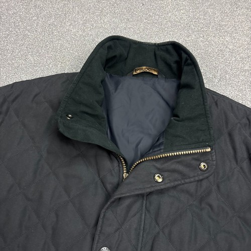 Barbour Jacket Adult Large Black Hampton Quilted Country Hunting Lined Coat Mens - Picture 3 of 9