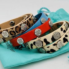 Rustic Cuff Leopard Dalmatian Haircalf Red Bl...