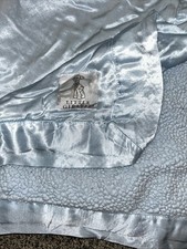 Little Giraffe Blue Sherpa/Satin Baby Blanket