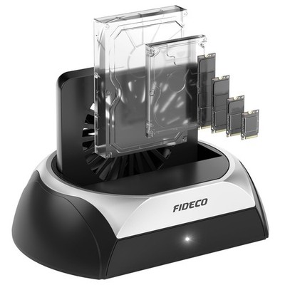 FIDECO Hard Drive Docking Station, M.2 NVMe SSD Docking Station with Cooling ...