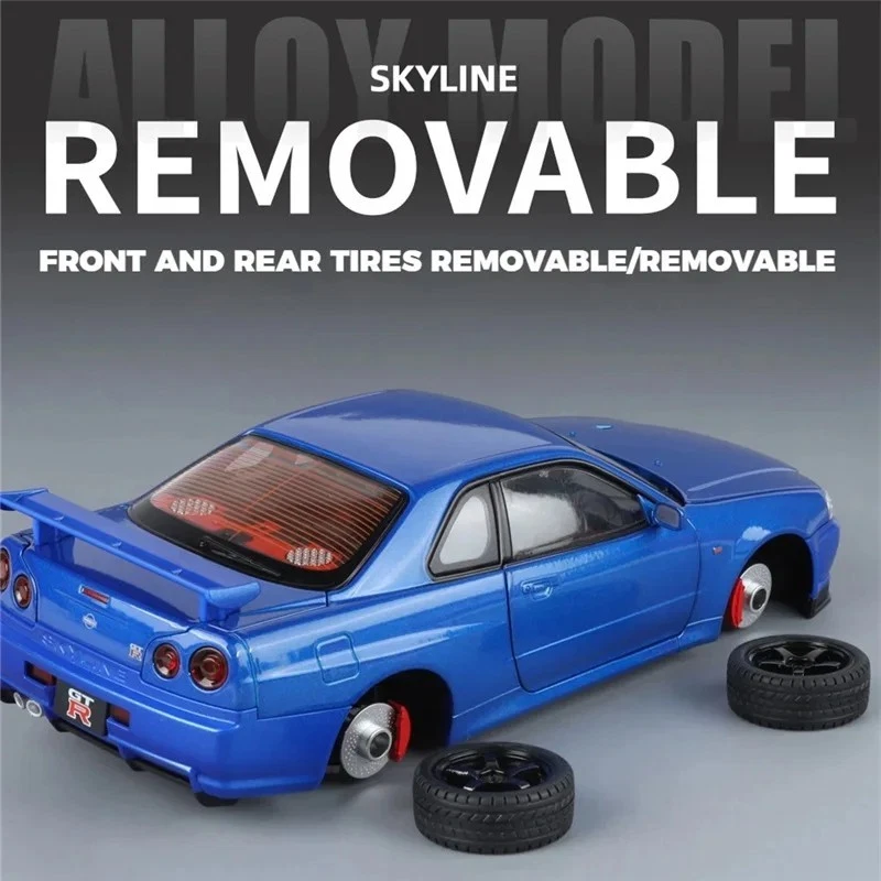 1:18 Scale Model for Nissan Skyline GTR R34 Alloy Diecast Sports Car Collection - Image 4 of 4