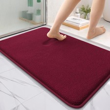 OLANLY Thick Memory Foam Bath Mat Rug 36x24, Extra Soft 36" X 24", Burgundy