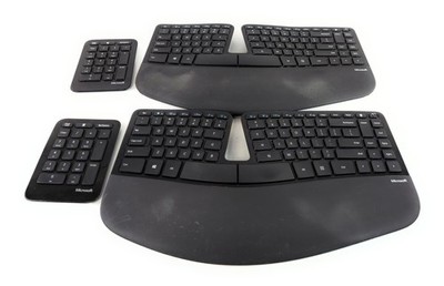 LOT OF 2 Microsoft Sculpt Ergonomic Keyboard 1559 with Number Keypads -NO Dongle