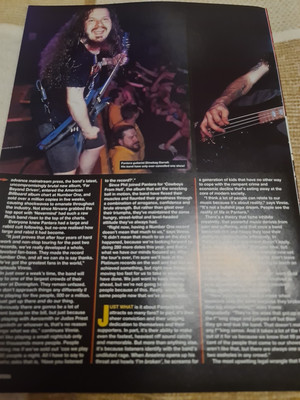 Vintage DIMEBAG DARRELL PANTERA A4 POSTER RAW MAGAZIN AUSSCHNITT 