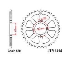 JT Steel Rear Sprocket 520 43T #JTR1414.43 Kawasaki Mojave 250/Lakota 300