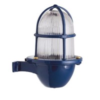 AußEnlampe Wand Messing Massiv Glas H: 18Cm IP64 Blau E27 Maritim Leuchte Balkon