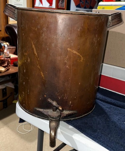 Antique 1872 Primitive Copper Moonshine Whiskey Still Water Cooler Boiler Spigot