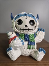 Furrybones Yeti Signature Skeleton in Abominable Snowman Costume Holding Snowman