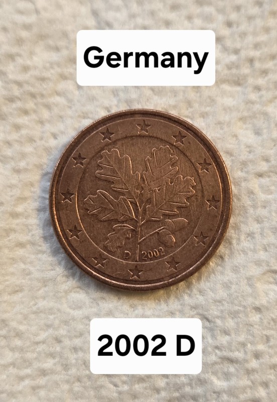 2004-D  Germany 5 Euro Cent Coin - Beautiful Oak/Globe NICE WORLD COIN