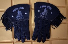 Antique Hopalong Cassidy Leather Children s Cowboy Gloves With Fringe 1950s