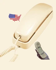 AT&T 210 Basic Trimline Corded Phone Single Line No AC Power Required Beige