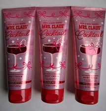 Bath and Body Works Mrs Claus Cocktail Body Cream Cranberry Citrus Lot of 3 New