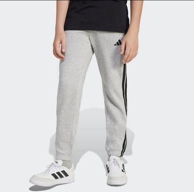 Adidas Kinder Essentials 3-Streifen French Terry Jogginghose Grau Schwarz Größe M 13-14y
