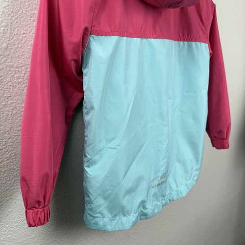 Eddie Bauer Kids Windbreaker Jacket Size XS 5/6 Pink Aqua Outdoor Hiking Coat - Picture 9 of 19