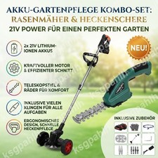 1800W Akku Rasentrimmer mit 2 Akkus & Ladeger&auml;t EleFreischneider Motorsense Rot