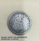 1857 Seated Liberty Quarter Fine details