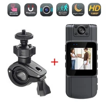 Full HD 1080P Mini Police Body Worn Camera IR Night Camcorder 180° Rotating DVR
